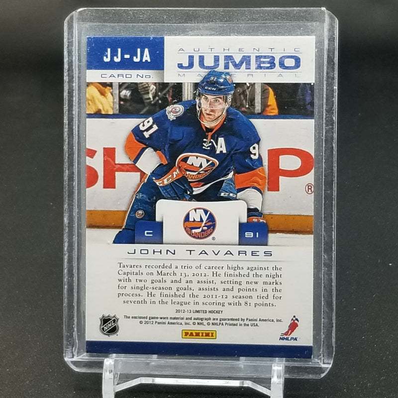 2012 PANINI LIMITED - AUTHENTIC JUMBO MATERIAL - J. TAVARES - #JJ-JA - #'D/49 - RELIC - AUTOGRAPH