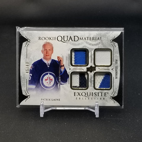 2016 UPPER DECK EXQUISITE COLLECTION - ROOKIE QUAD MATERIAL - P. LAINE - #RQ-PL - #'D/49 - QUAD RELIC - RC