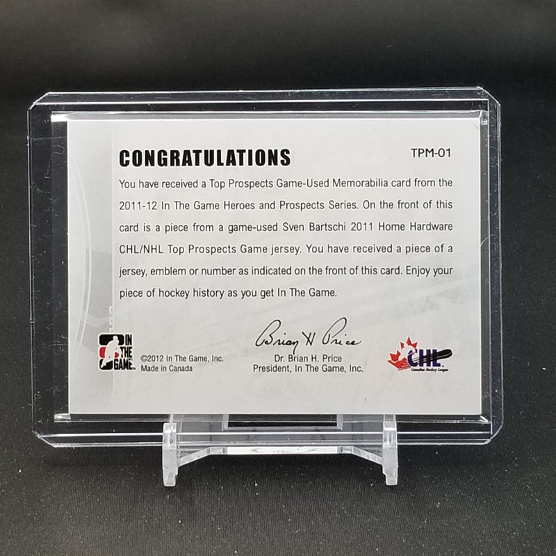 2012 IN THE GAME - HEROES AND PROSPECTS - S. BARTSCHI - #TPM-01 - #'D/1 - RELIC