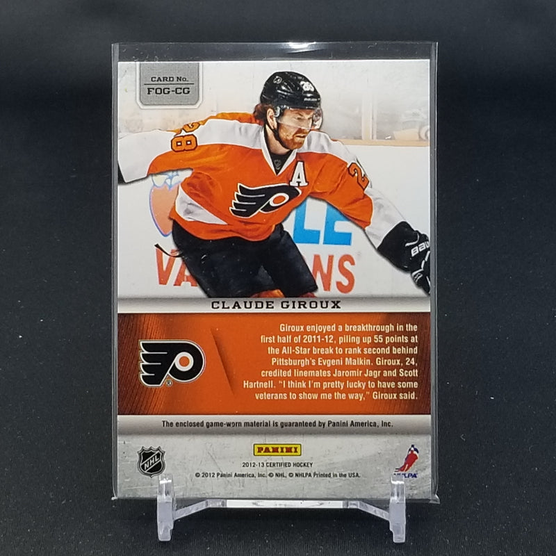 2012 PANINI CERTIFIED - FABRIC OF THE GAME - C. GIROUX - #FOG-CG - #'D/299 - RELIC
