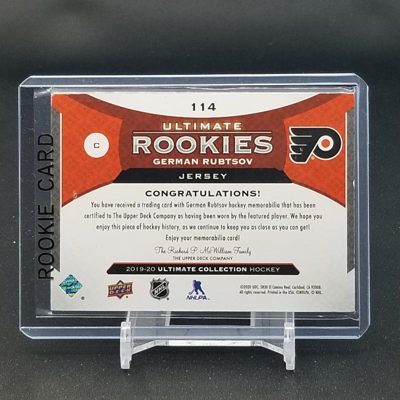 2019 UPPER DECK ULTIMATE COLLECTION - ULTIMATE ROOKIES - G. RUBTSOV - #114 - #'D/399 - RELIC - RC