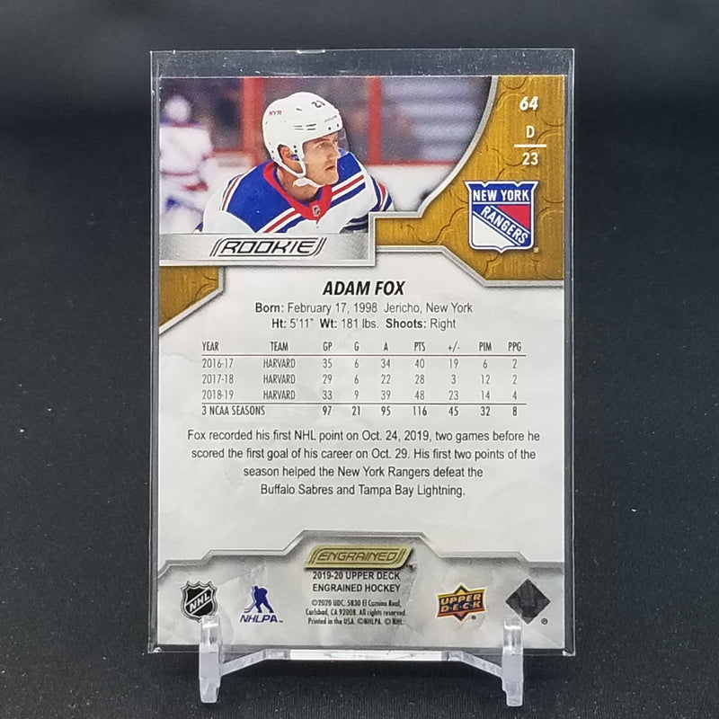 2019 UPPER DECK ENGRAINED - ROOKIE - A. FOX - #64 - #'D/299 - RC