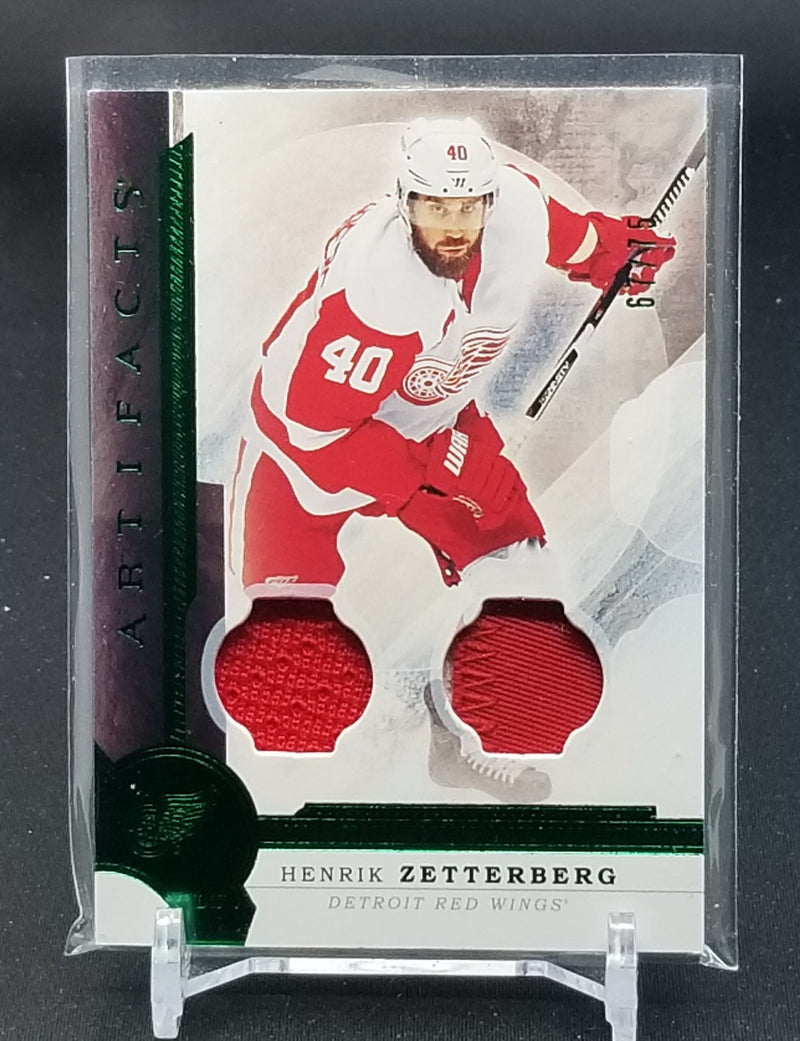 2016 UPPER DECK ARTIFACTS - EMERALD - H. ZETTERBERG - #80 - #'D/75 - DUAL RELIC