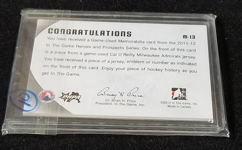 2012 IN THE GAME - GAME-USED NUMBER BLACK - C. O'REILLY -