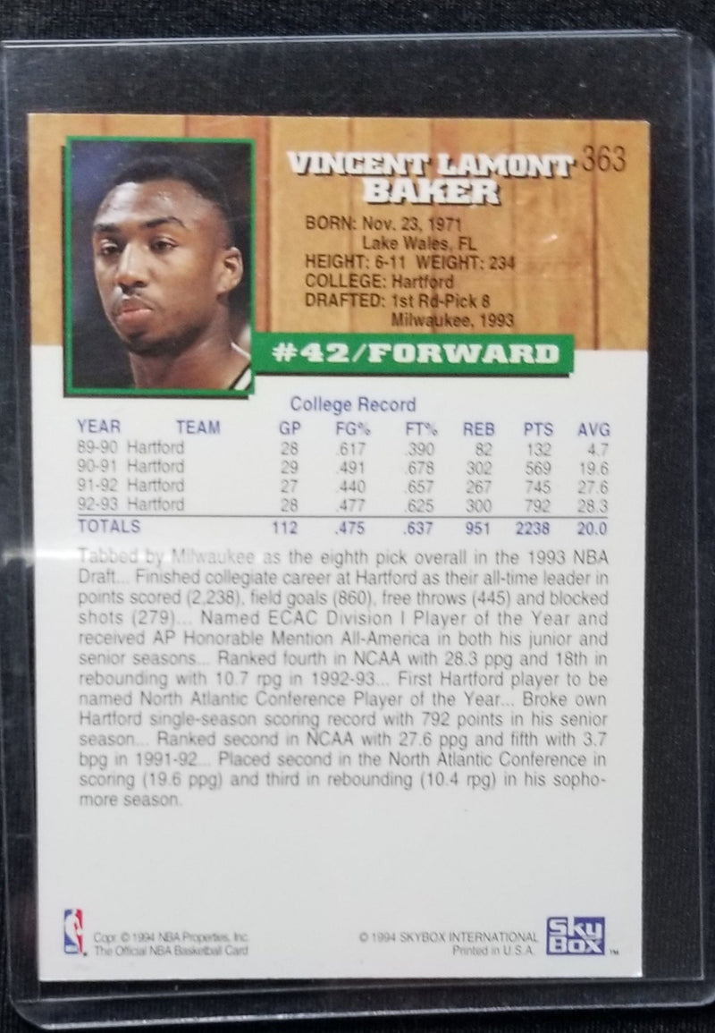 1994 SKYBOX NBA HOOPS - 5TH ANNIVERSARY - V. BAKER -