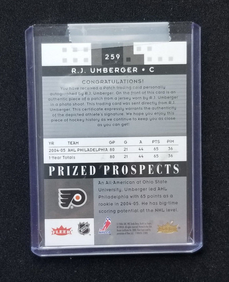 2006 FLEER - PRIZED PROSPECTS - R. UMBERGER - #259 - #'D/349 - RELIC - AUTOGRAPH