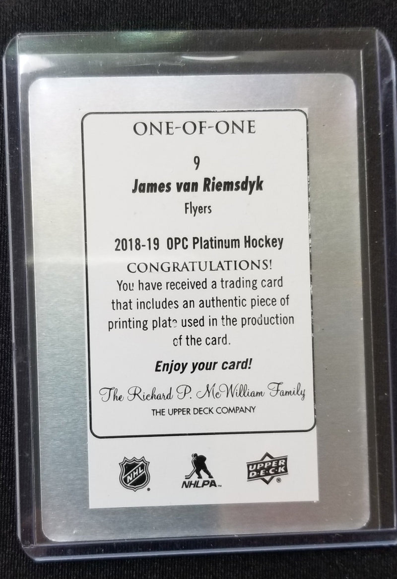 2018 UPPER DECK O-PEE-CHEE PLATINUM - PRINTING PLATE - J. RIEMSDYK -