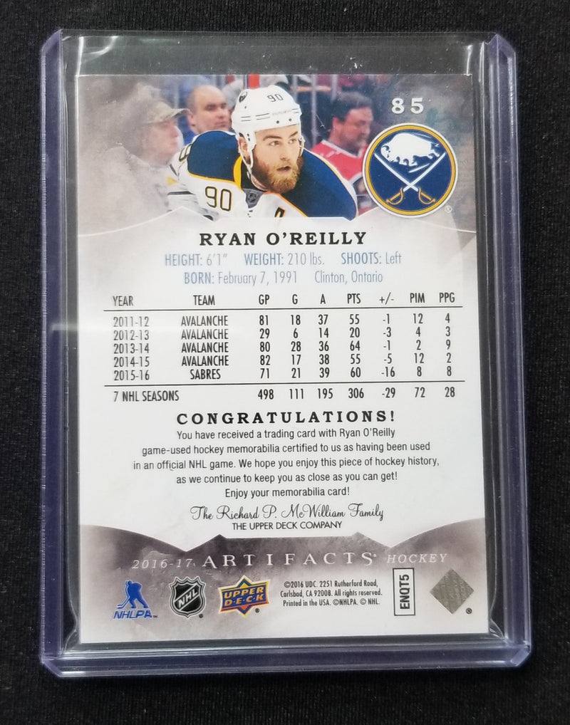 2016 UPPER DECK ARTIFACTS - EMERALD - R. O'REILLY - #85 - #'D/75 - DUAL RELIC