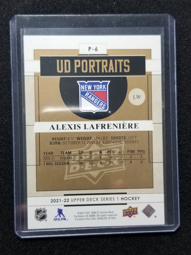 2021 UPPER DECK SERIES ONE - UD PORTRAITS - A. LAFRENIERE - #P-6 - #'D/250