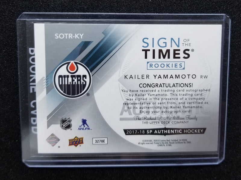 2017 UPPER DECK SP AUTHENTIC - SIGN OF THE TIMES ROOKIES - K. YAMAMOTO - #SOTR-KY - #'D/99 - AUTOGRAPH