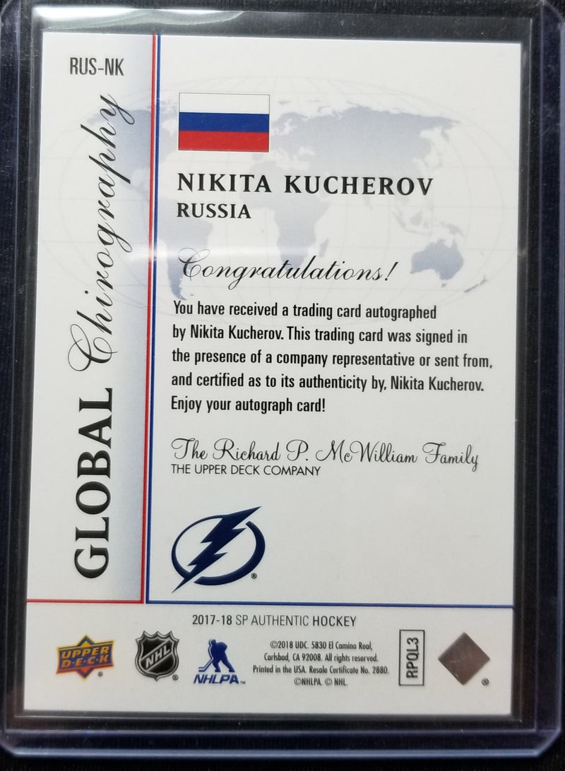 2017 UPPER DECK SP AUTHENTIC - GLOBAL CHIROGRAPHY - N. KUCHEROV -