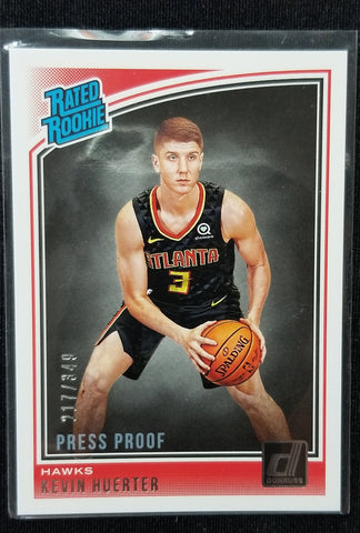 2018 PANINI DONRUSS - PRESS PROOF - RATED ROOKIE - K. HUERTER - #184 - #'D/349 - RC