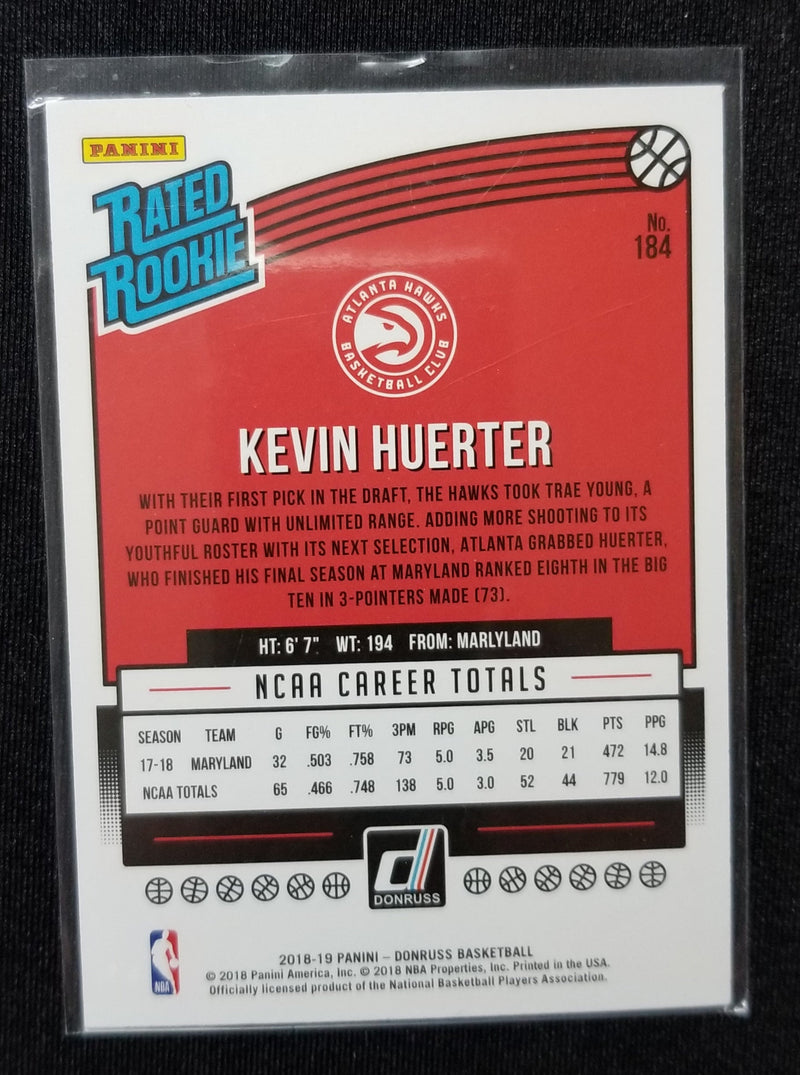 2018 PANINI DONRUSS - PRESS PROOF - RATED ROOKIE - K. HUERTER - #184 - #'D/349 - RC