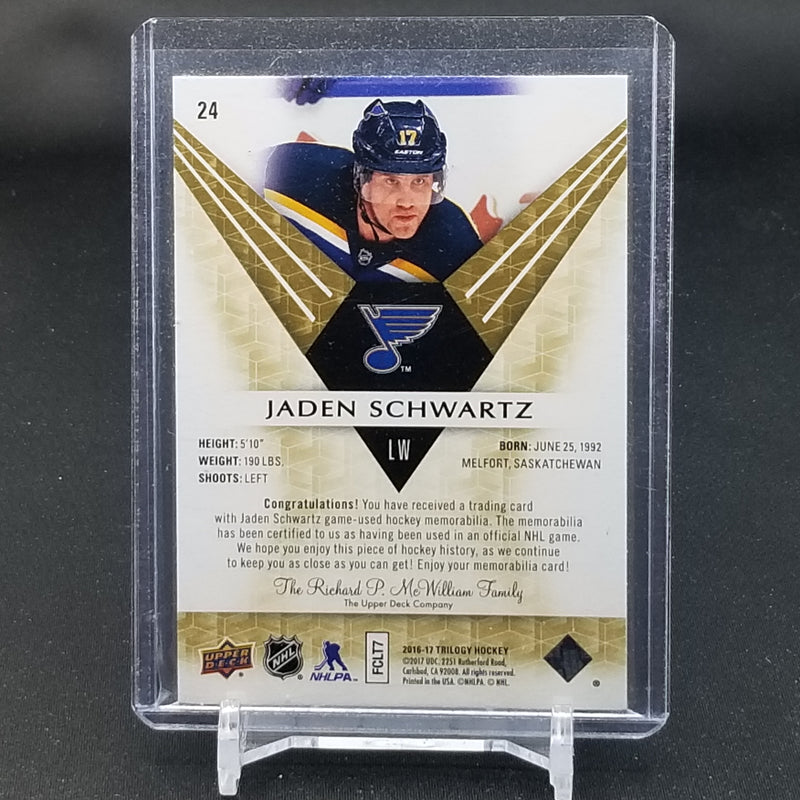 2016 UPPER DECK TRILOGY - J. SCHWARTZ - #24 - #'D/491 - RELIC