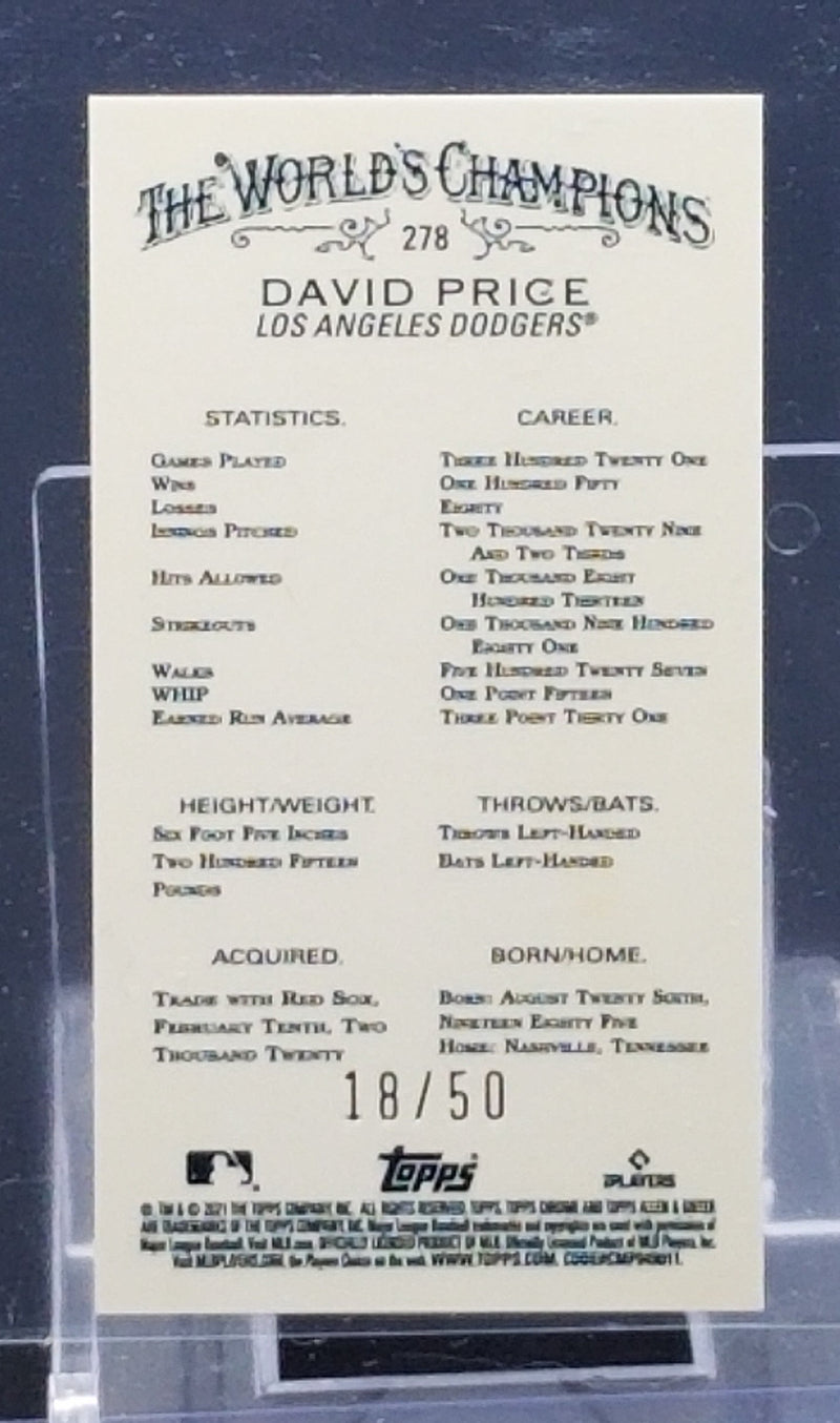 2021 TOPPS CHROME ALLEN & GINTER - GOLD - MINI - D. PRICE - #278 - #'D/50