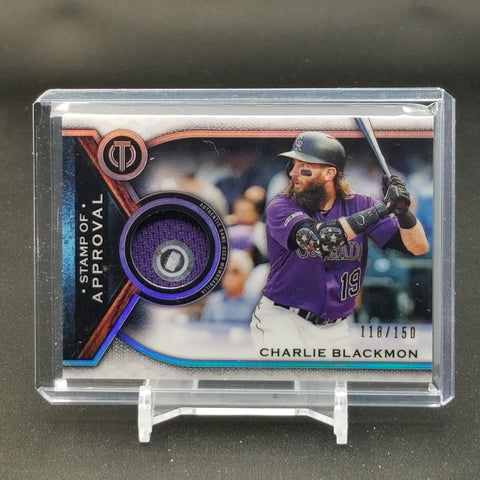 2021 TOPPS TRIBUTE - STAMP OF APPROVAL - C. BLACKMON - #SOA-CB - #'D/150 - RELIC