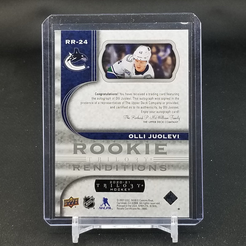 2020 UPPER DECK TRILOGY - ROOKIE RENDITIONS - O. JUOLEVI - #RR-24 - #'D/35 - AUTOGRAPH - RC