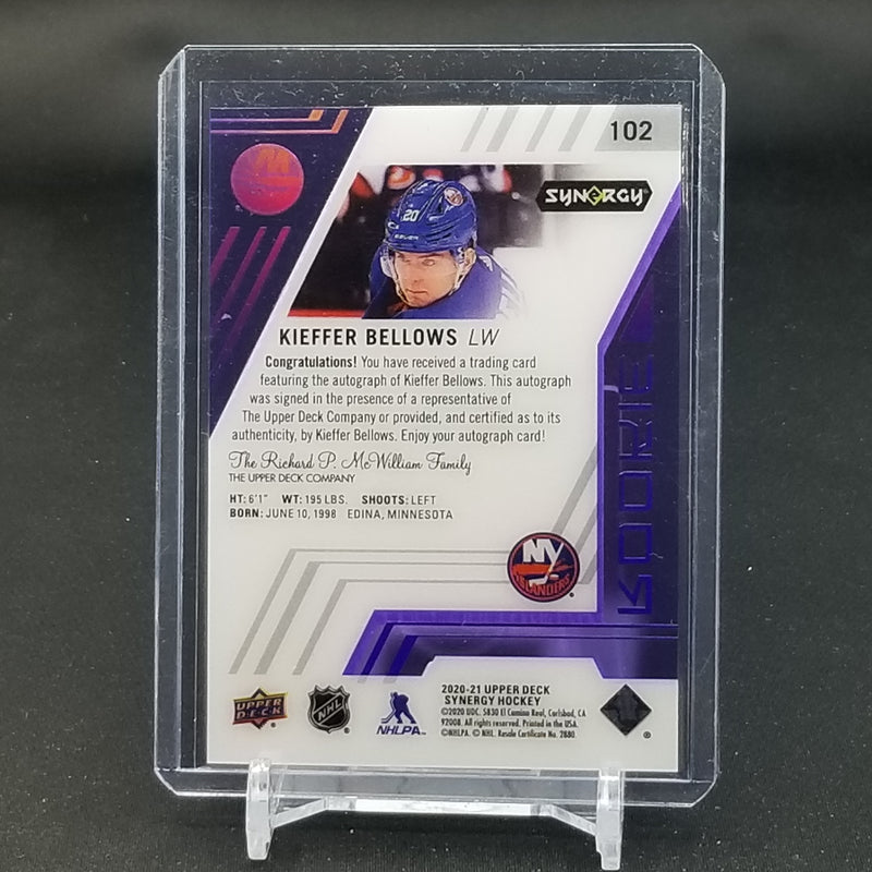 2020 UPPER DECK SYNERGY - PURPLE - ROOKIE - K. BELLOWS - #102 - #'D/35 - AUTOGRAPH - RC