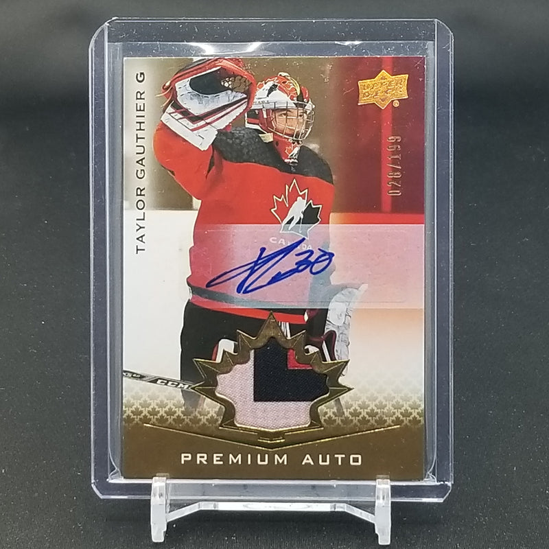 2021 UPPER DECK TEAM CANADA JUNIORS - PREMIUM AUTO - T. GAUTHIER - #15 - #'D/199 - RELIC - AUTOGRAPH
