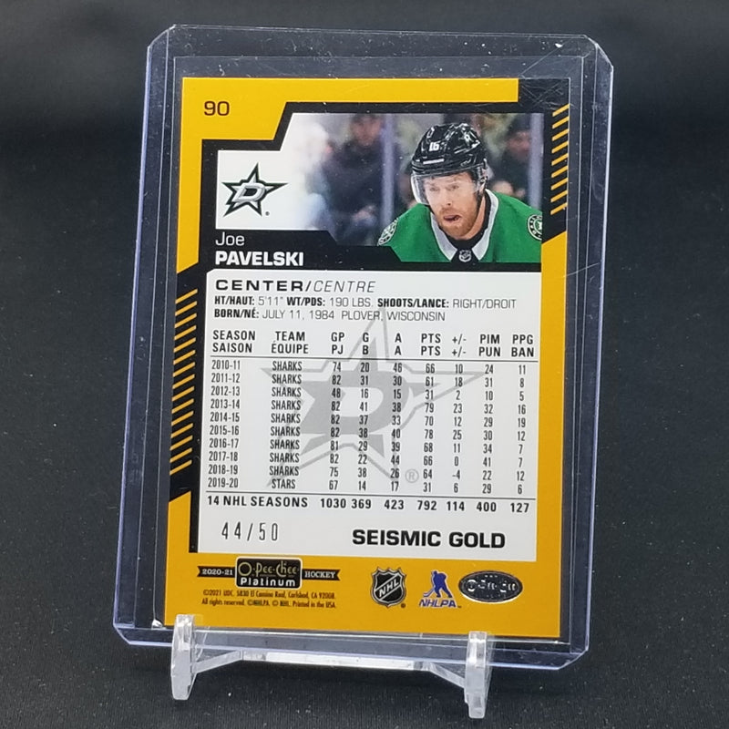 2020 UPPER DECK O-PEE-CHEE PLATINUM - SEISMIC GOLD - J. PAVELSKI - #90 - #'D/50