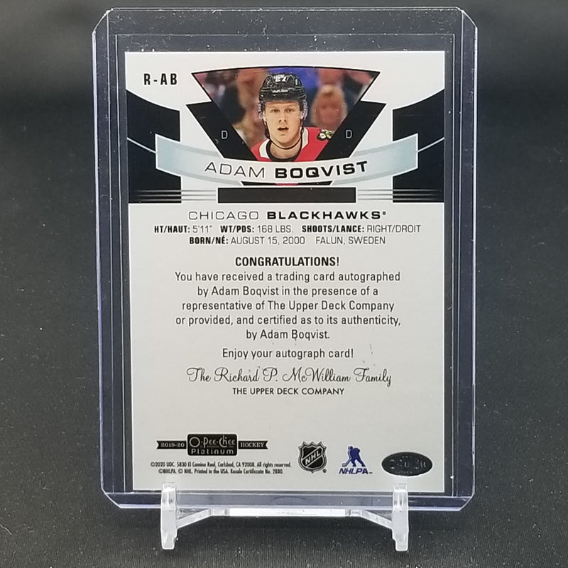 2019 UPPER DECK O-PEE-CHEE PLATINUM - ROOKIE AUTOS - A. BOQVIS -