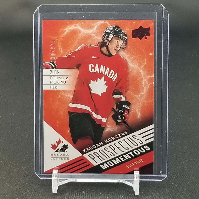 2021 UPPER DECK TEAM CANADA JUNIORS - PROSPECTUS MOMENTOUS - ELECTRIC - K. KORCZAK - #PM-23 - #'D/275