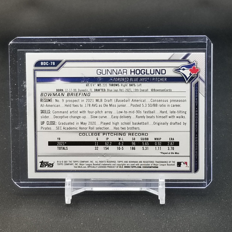 2021 TOPPS BOWMAN CHROME - 1ST BOWMAN - G. HOGLUND -