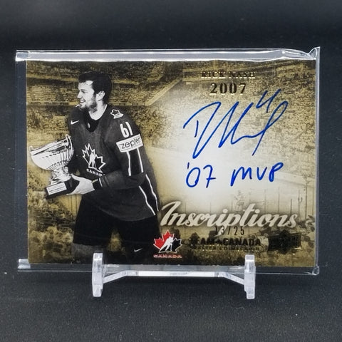 2014 UPPER DECK TEAM CANADA MASTER COLLECTION - INSCRIPTIONS - R. NASH - #I-RN - #'D/25 - AUTOGRAPH