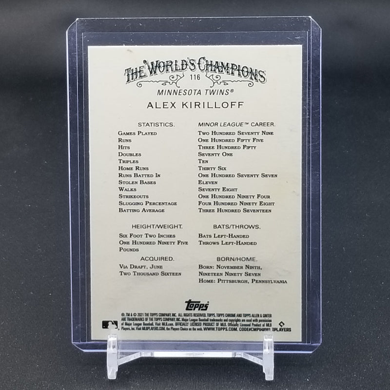 2021 TOPPS ALLEN & GINTER CHROME - A. KIRILLOFF -