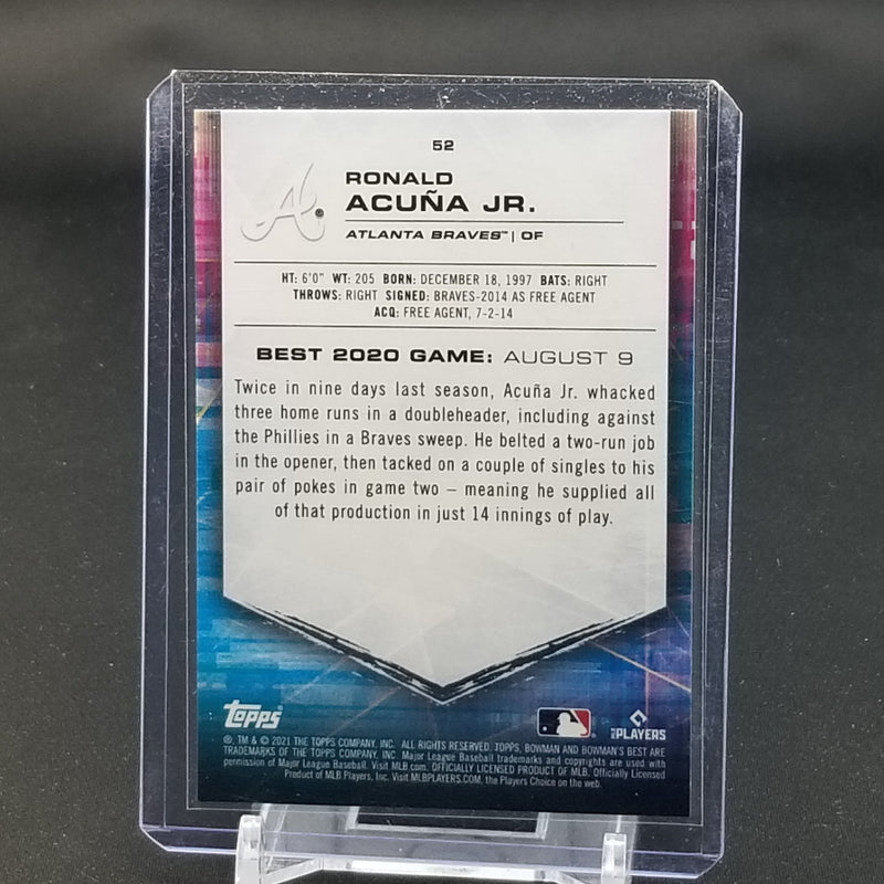2021 TOPPS BOWMAN'S BEST - AQUA LAVA REFRACTOR - R. ACUNA JR. - #52 - #'D/199
