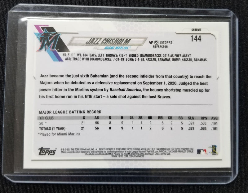 2021 TOPPS CHROME - REFRACTOR - J. CHISHOLM -