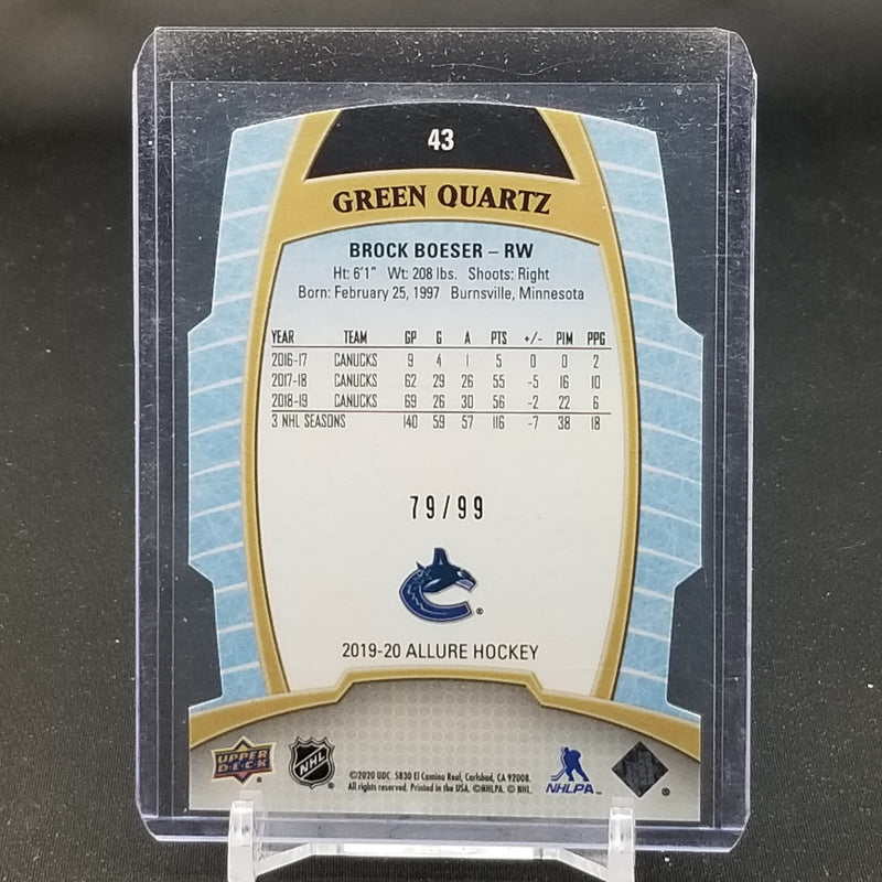 2019 UPPER DECK ALLURE - GREEN QUARTZ - B. BOESER - #43 - #'D/99