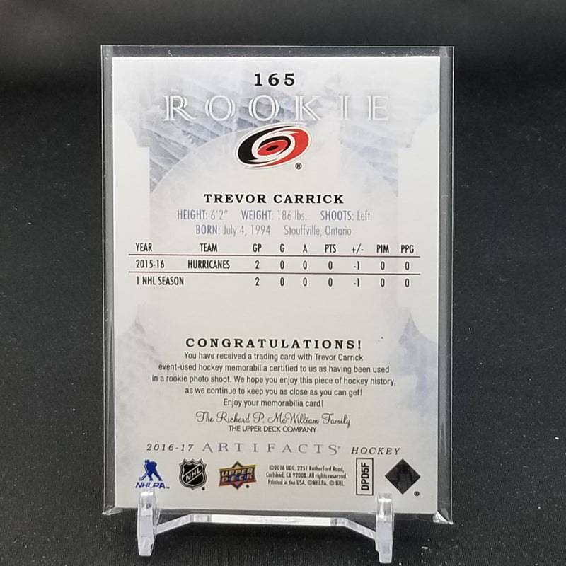 2016 UPPER DECK ARTIFACTS - ARTIFACTS ROOKIE - T. CARRICK - #165 - #'D/49 - DUAL RELIC - RC