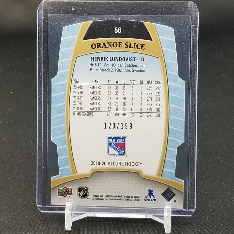 2019 UPPER DECK ALLURE - ORANGE SLICE - H. LUNDQVIST - #56 - #'D/199