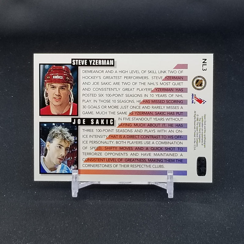 1993 UPPER DECK - NEXT IN LINE - S. YZERMAN / J. SAKIC -