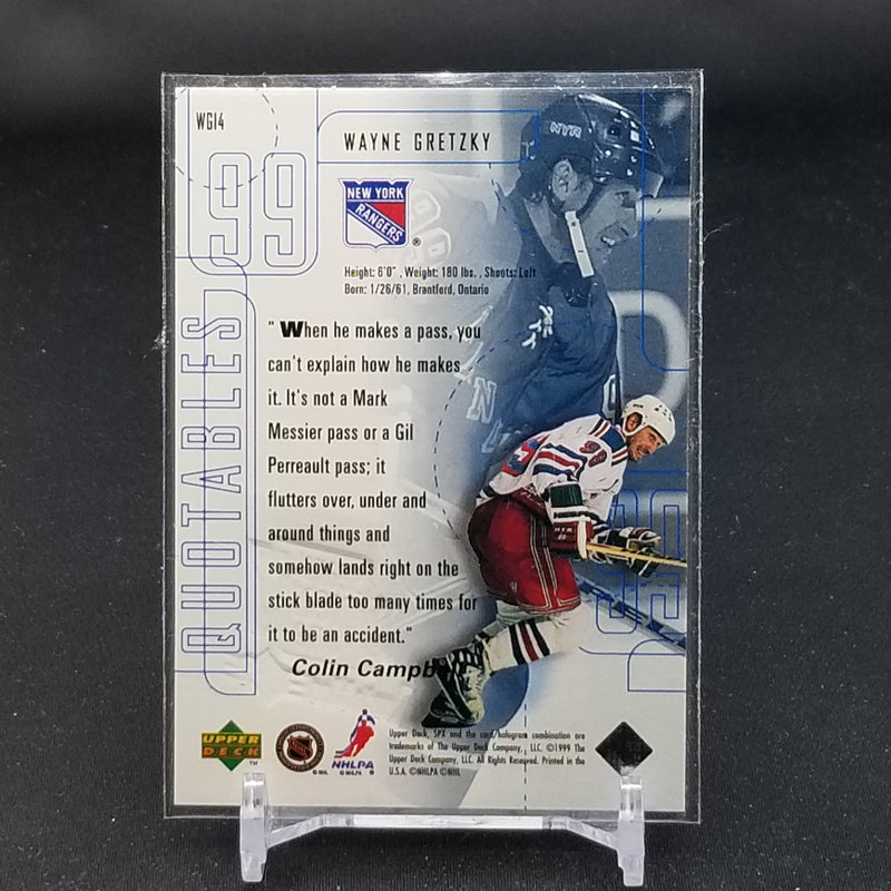 1999 UPPER DECK SPX - QUOTABLES - W. GRETZKY -