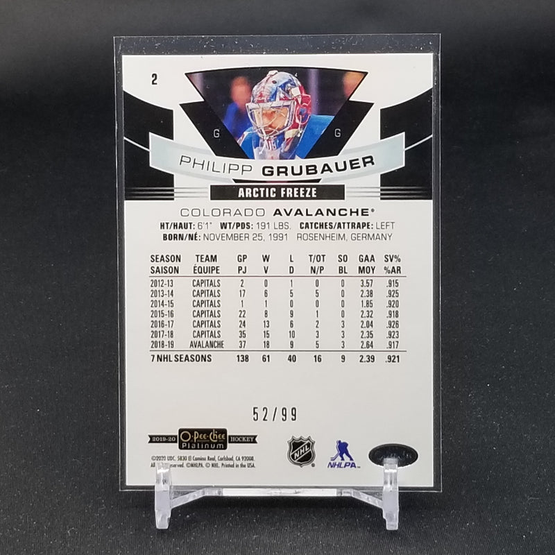 2019 UPPER DECK O-PEE-CHEE PLATINUM - ARCTIC FREEZE - P. GRUBAUER - #2 - #'D/99
