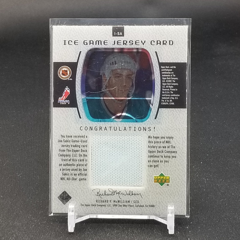 2001 UPPER DECK ICE - ICE GAME JERSEY CARD - J. SAKIC -