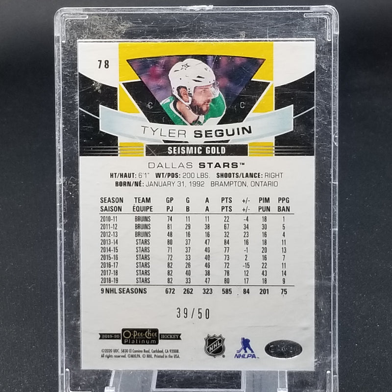 2019 UPPER DECK O-PEE-CHEE PLATINUM - SEISMIC GOLD - T. SEGUIN - #78 - #'D/50