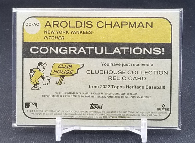 2022 TOPPS HERITAGE - CLUBHOUSE COLLECTION - A. CHAPMAN -