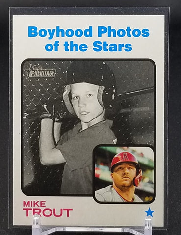 2022 TOPPS HERITAGE - BOYHOOD PHOTOS OF THE STARS - M. TROUT - #341