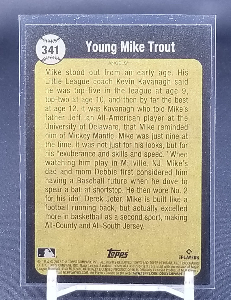 2022 TOPPS HERITAGE - BOYHOOD PHOTOS OF THE STARS - M. TROUT -