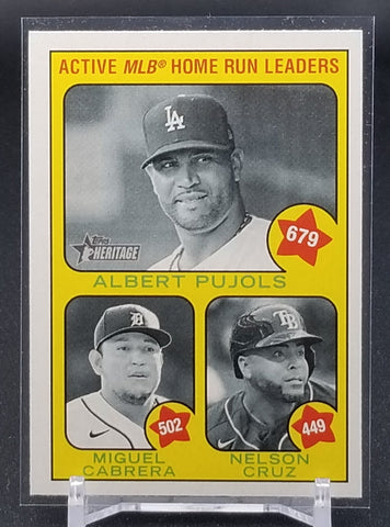 2022 TOPPS HERITAGE - ALL-TIME HOME RUN LEADERS - A. PUJOLS / M. CABRERA / N. CRUZ - #1