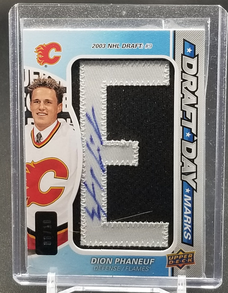 2014 UPPER DECK SP GAME USED - DRAFT DAY MARKS - D. PHANEUF - #DDM-DP - #'D/10 - RELIC - AUTOGRAPH