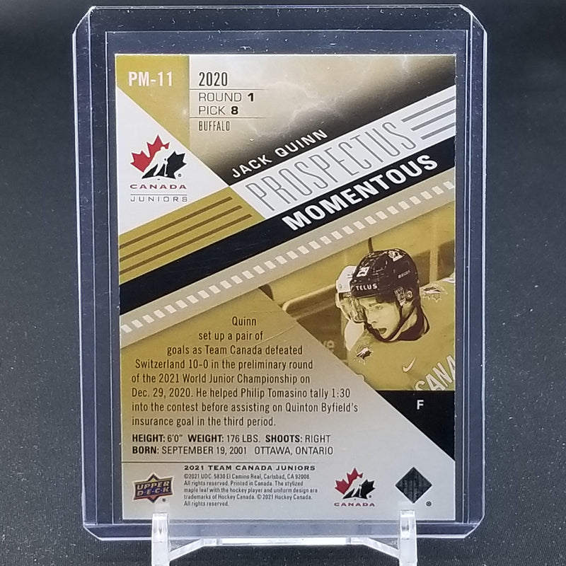 2021 UPPER DECK TEAM CANADA JUNIORS - PROSPECTUS MOMENTOUS - SINGLES -
