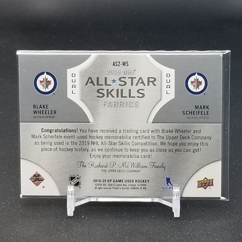 2019 UPPER DECK SP GAME USED - ALL-STAR SKILLS FABRICS - B. WHEELER / M. SCHEIFELE -