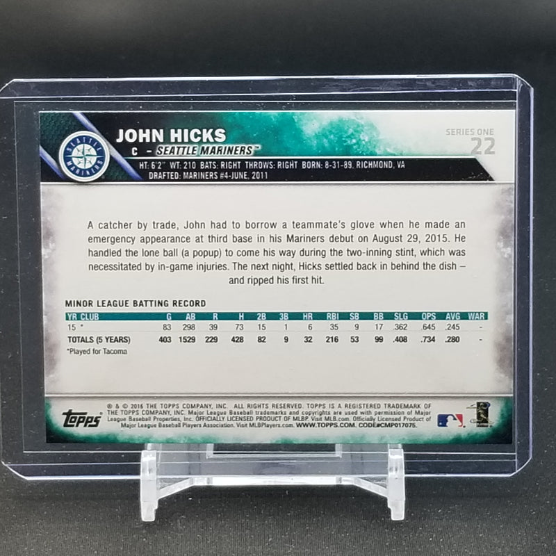 2016 TOPPS SERIES ONE - J. HICKS -