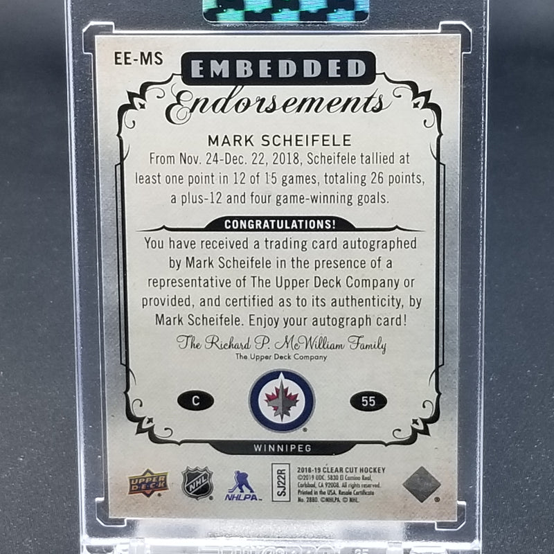 2018 UPPER DECK CLEAR CUT - EMBEDDED ENDRORSEMENTS - M. SCHEIFELE - #EE-MS - #'D/99 - AUTOGRAPH