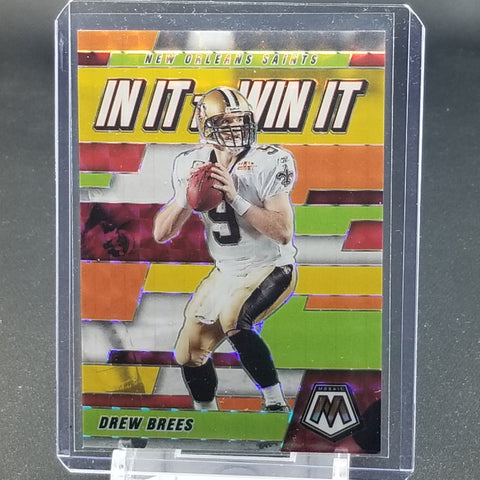 2021 PANINI MOSAIC - WHITE MOSAIC PRIZM - IN IT TO WIN IT - D. BREES - #WIN18 - #'D/25