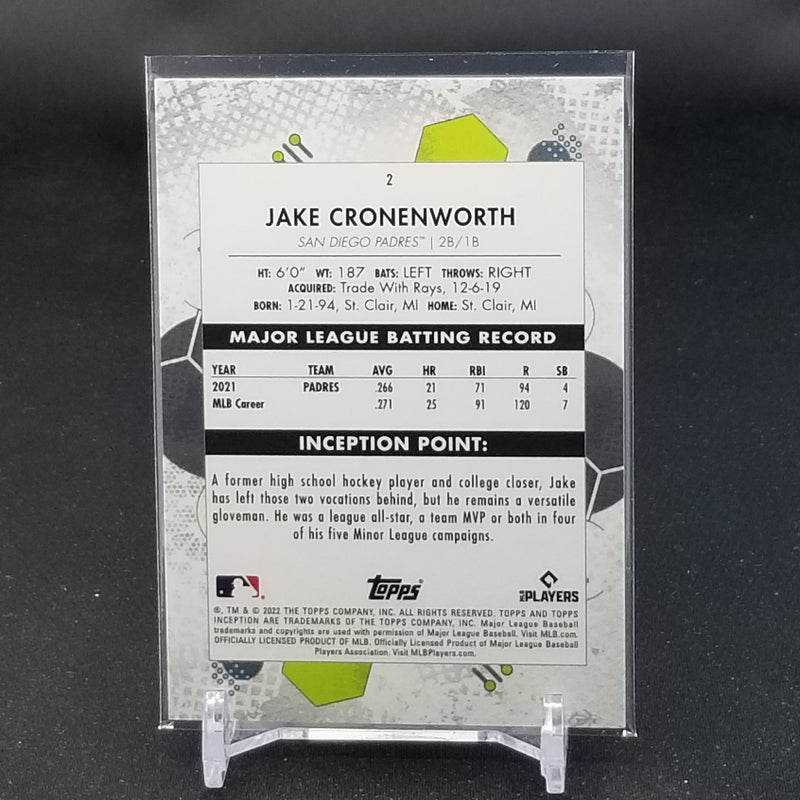 2022 TOPPS INCEPTION - J. CRONENWORTH -